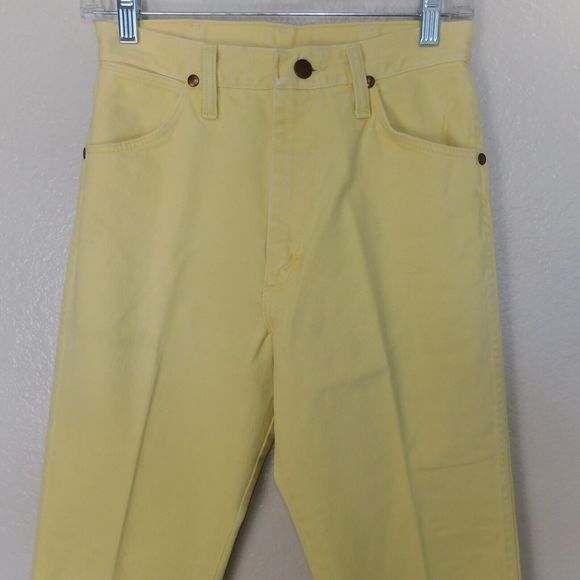 Wrangler Jeans Women Size 11 Cowboy High Waisted USA Made 13MBCG Yellow RARE 80s - Picture 5 of 10